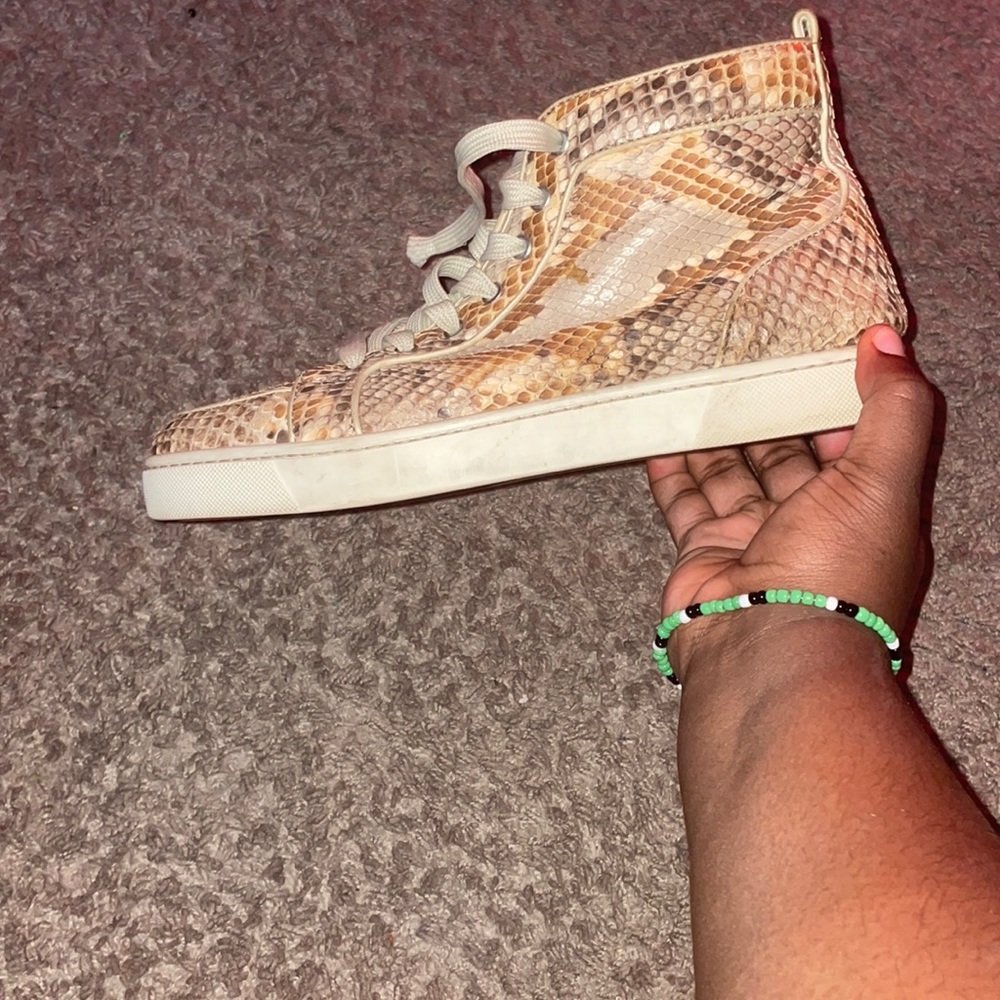 Used rare snakeskin christian louboutin